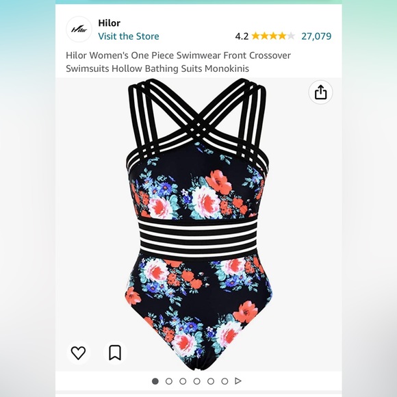 Hilor One piece Floral Swimsuit [S] - Picture 6 of 7